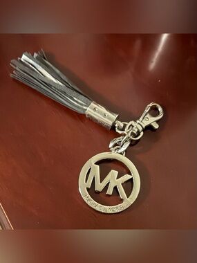 Michael Kors Silver Logo Tassel Key Charm